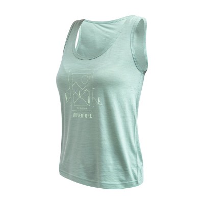 SENSOR MERINO AIR SAY YES dámské triko bez rukávu basil green