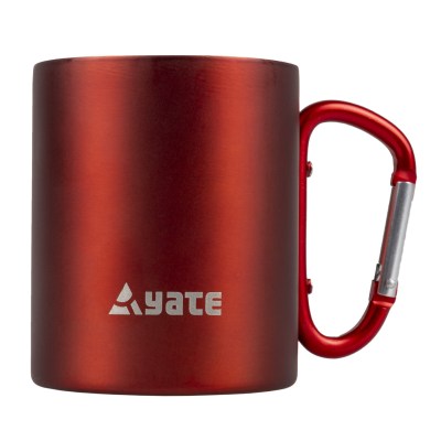 YATE Hrnek s karabinkou COLOR 0,3 l nerez - červený