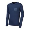 SENSOR MERINO DF LOGO UP juniorské triko dl.rukáv deep blue