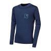 SENSOR MERINO DF LOGO UP juniorské triko dl.rukáv deep blue