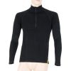 SENSOR MERINO DF pánské triko dl.rukáv zip černá