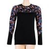 SENSOR MERINO IMPRESS dámské triko dl.rukáv černá/floral