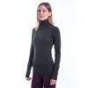 SENSOR MERINO BOLD dámské triko dl.rukáv roll neck anthracite gray
